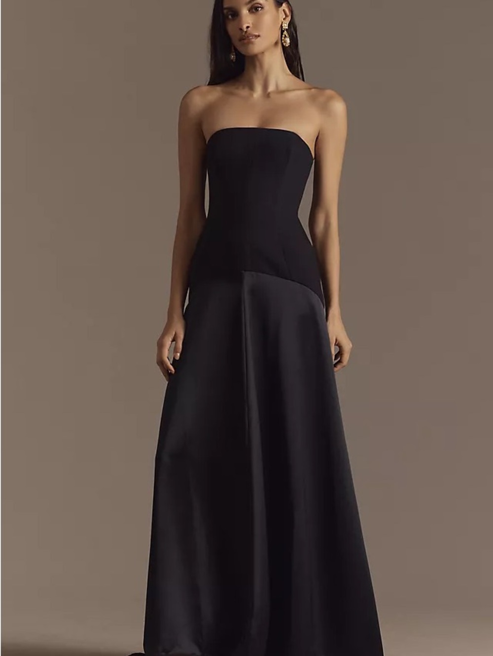 Shona Joy Adri Drop Waist Strapless Gown